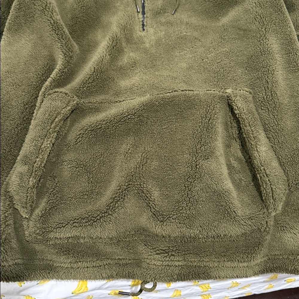 AMERICAN EAGLE ARMY GREEN 3/4 ZIP TEDDY FLEECE MEN’S XL NWT!! - Picture 2 of 4